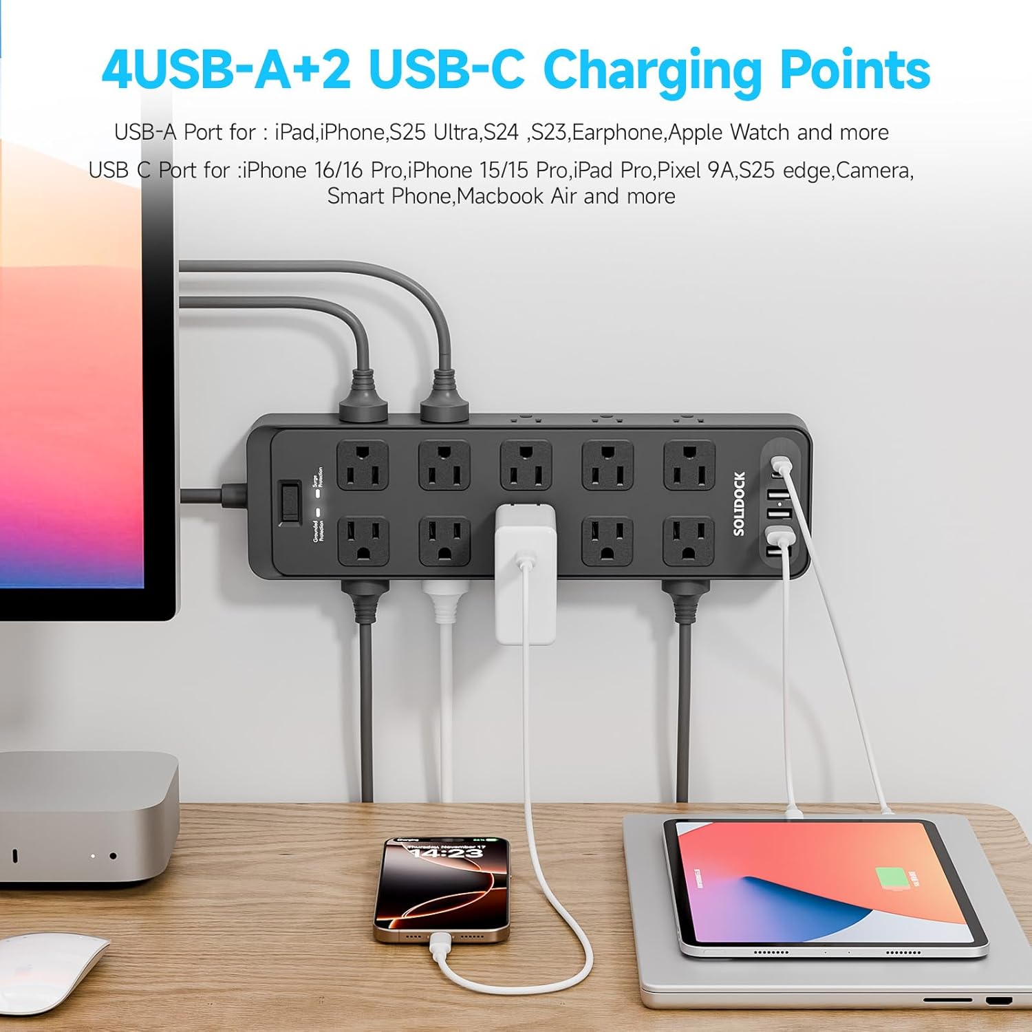 SOLIDOCK 20-Outlet Power Strip - Hình 3