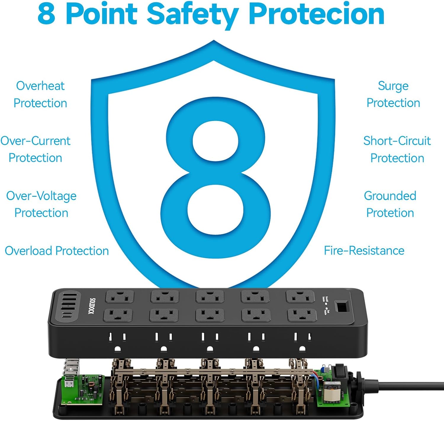 SOLIDOCK 20-Outlet Power Strip - Hình 9