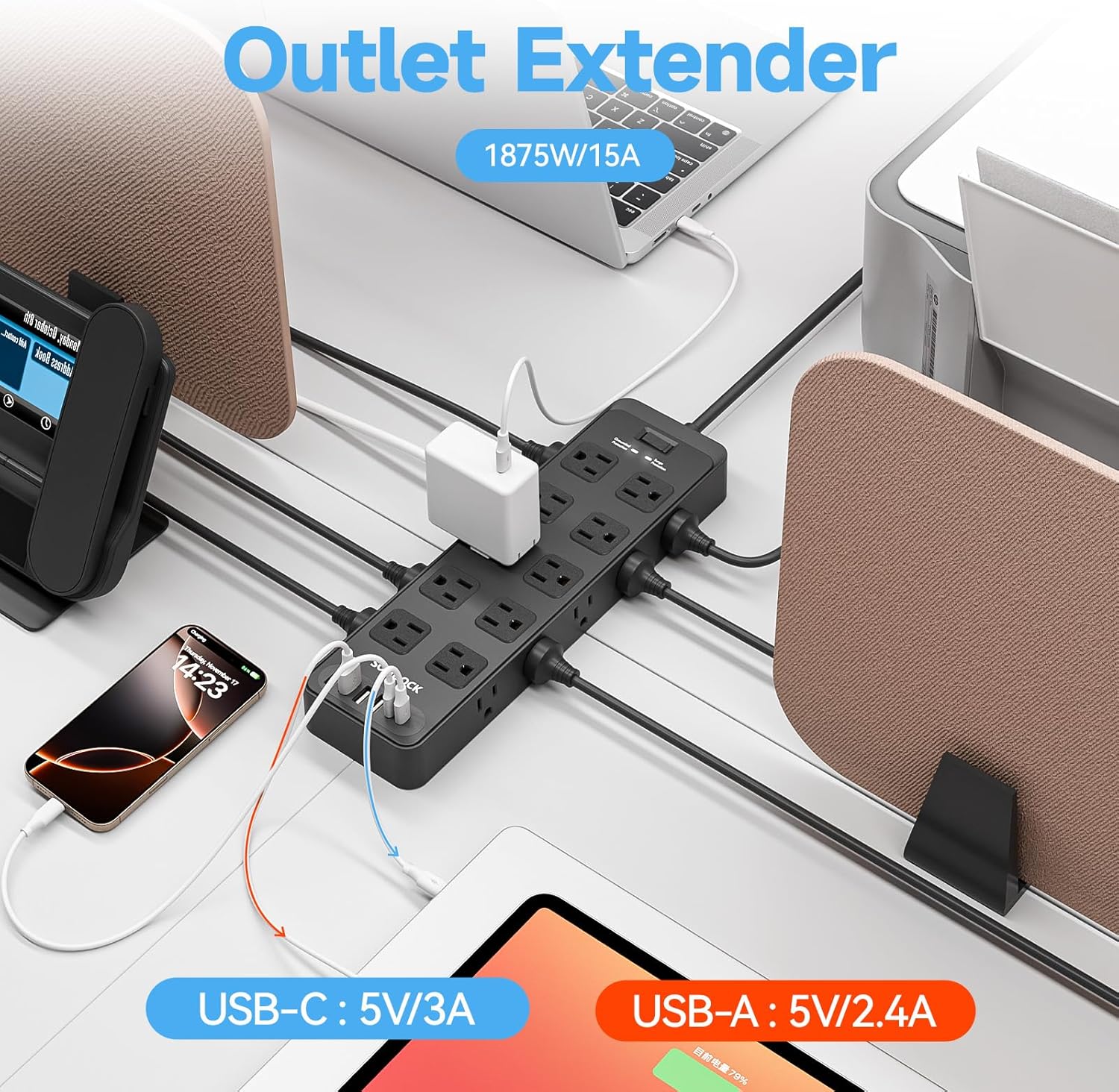 SOLIDOCK 20-Outlet Power Strip - Hình 5