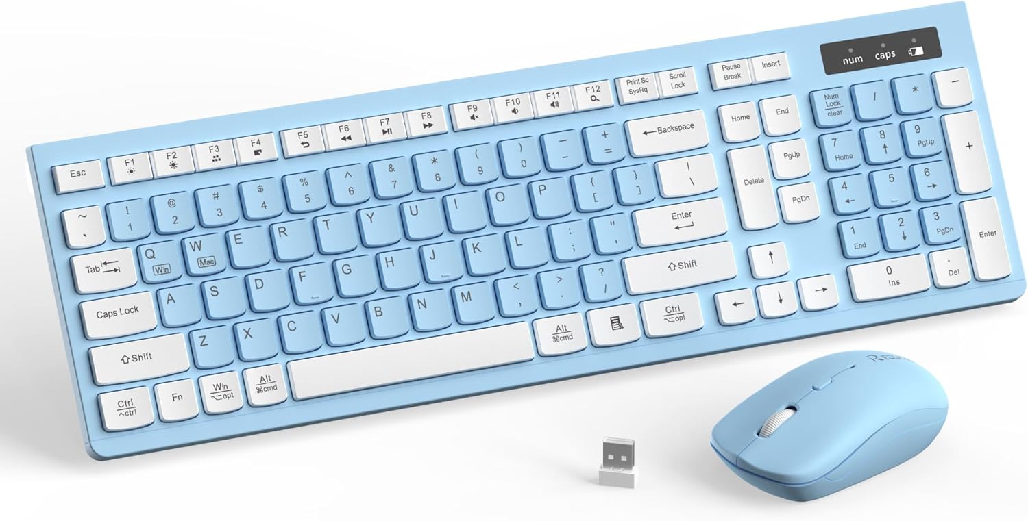 Mint Green Wireless Keyboard and Mouse Set - Hình 15