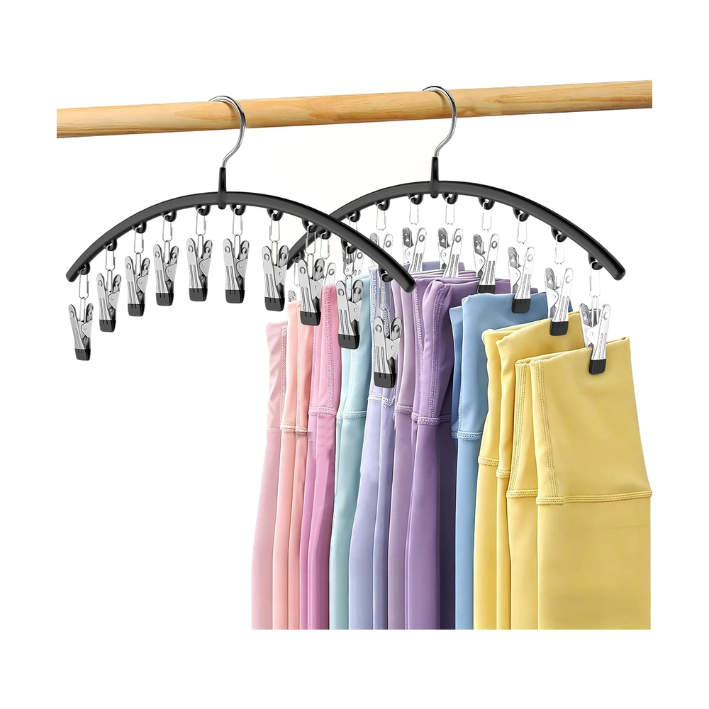 Multi-Clip Pant Hangers - Space-Saving - 11-Clip Design
