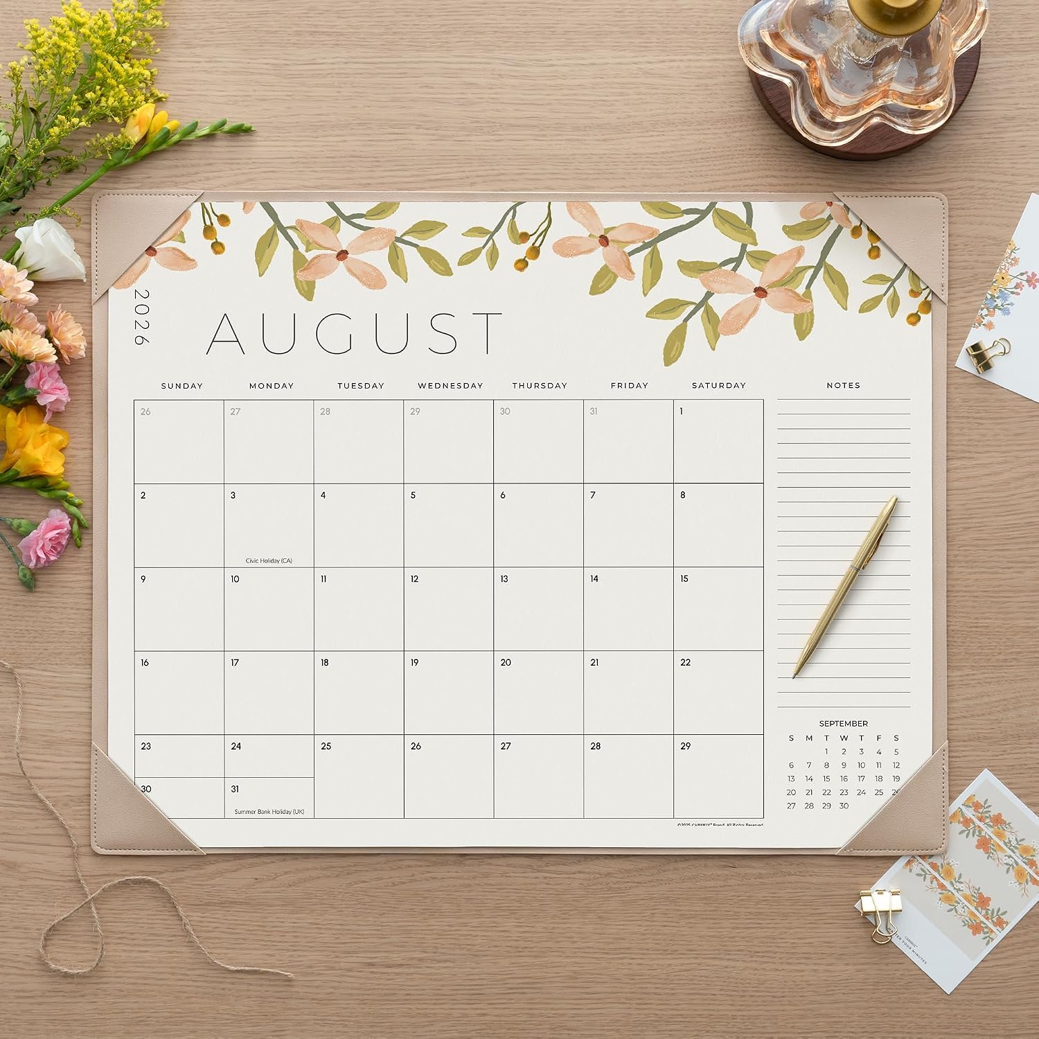 2026 Monthly Botanical Desk Pad Calendar - Hình 2