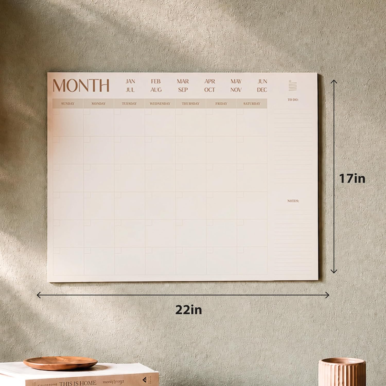 Undated Monthly Desk Pad Calendar - Hình 2