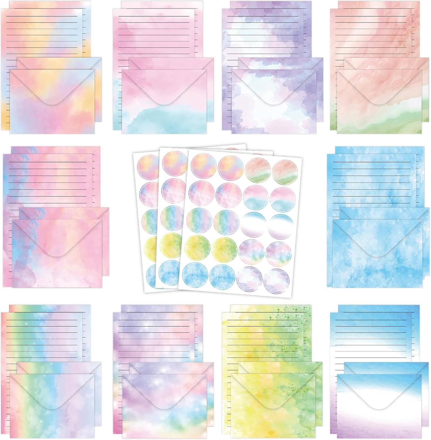 Watercolor Gradient Stationery Set - Hình 8