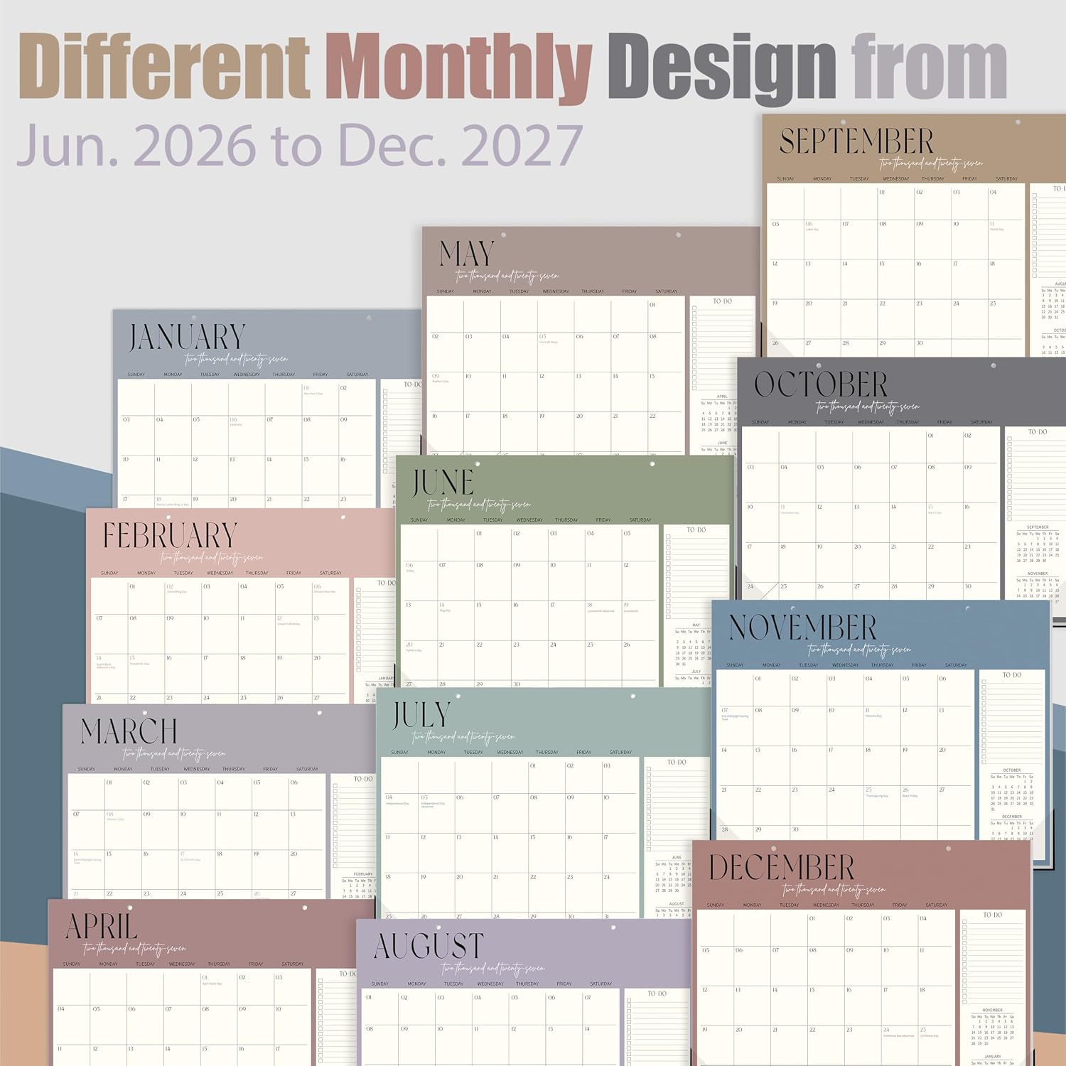 GuassLee 2026-2027 Monthly Desk Wall Calendar - Hình 4