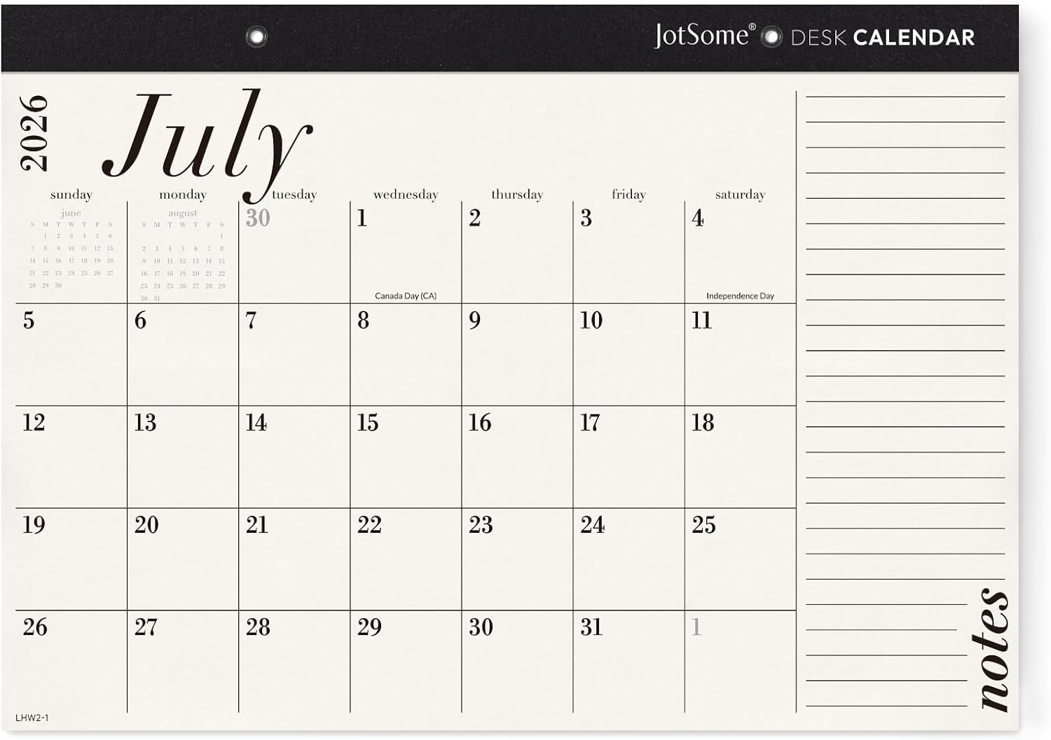 JotSome 2026 Desk Calendar Planner - Monthly Organizer Pad