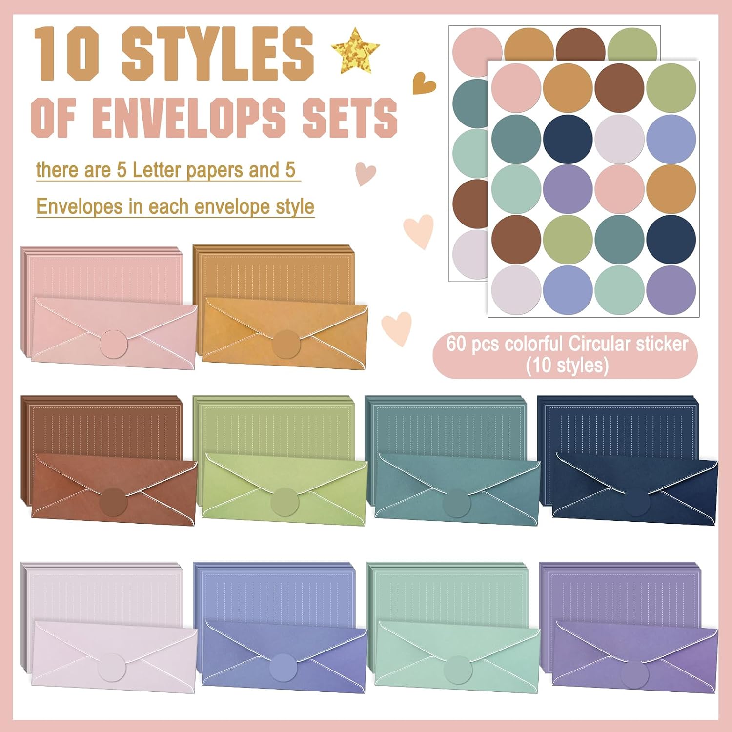 Morandi Pastel Writing Paper Set - Hình 5