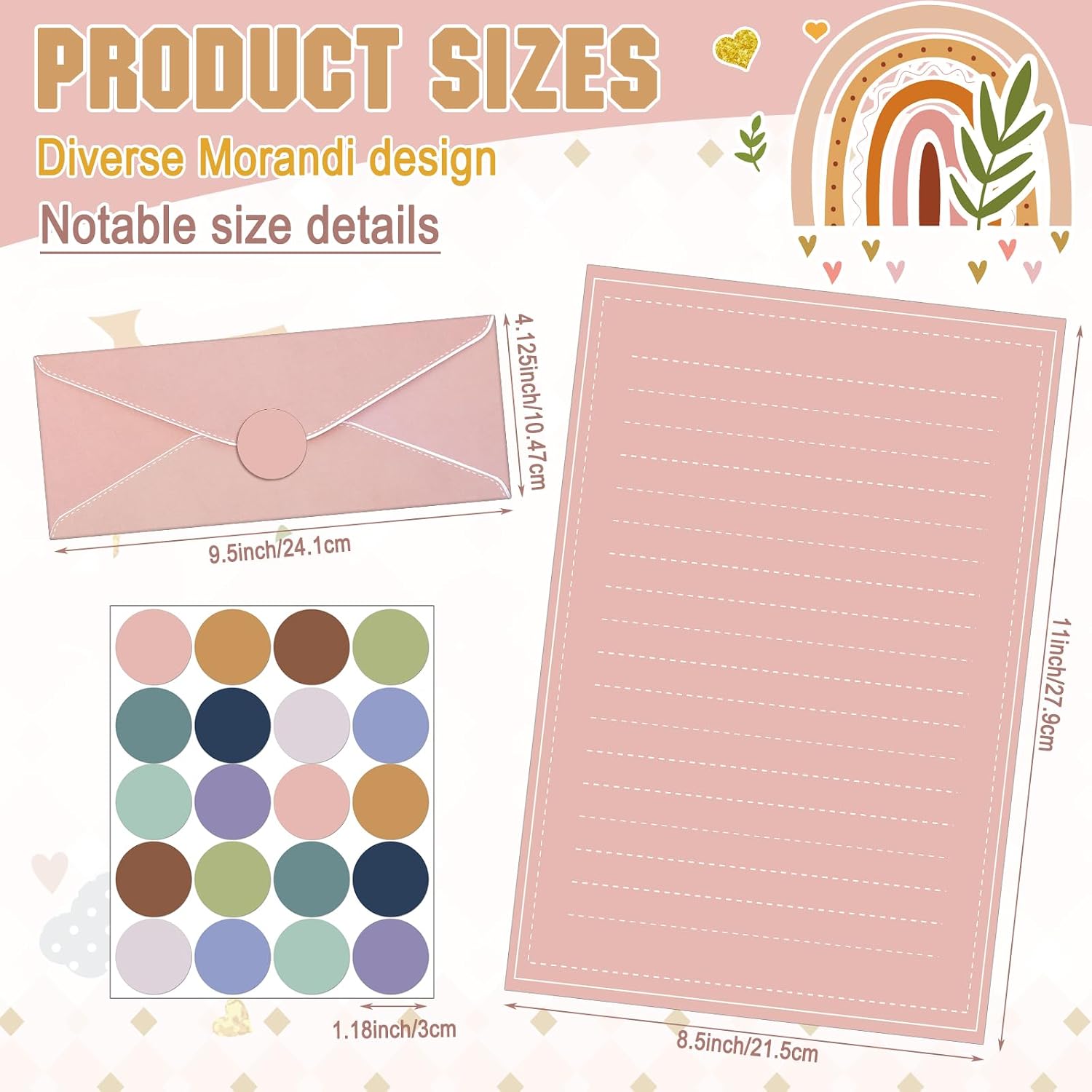 Morandi Pastel Writing Paper Set - Hình 3