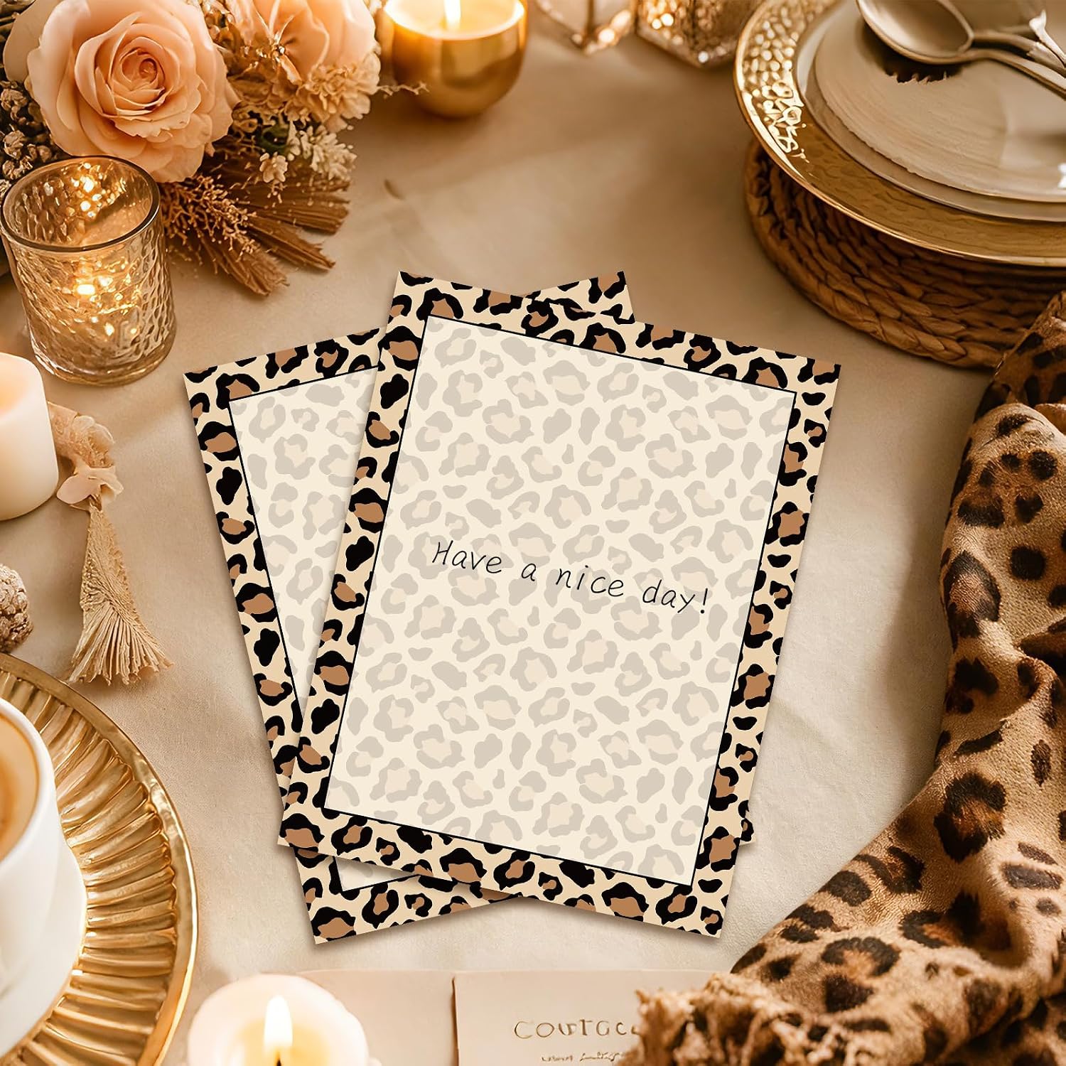 Chic Leopard Stationery Set - Hình 2