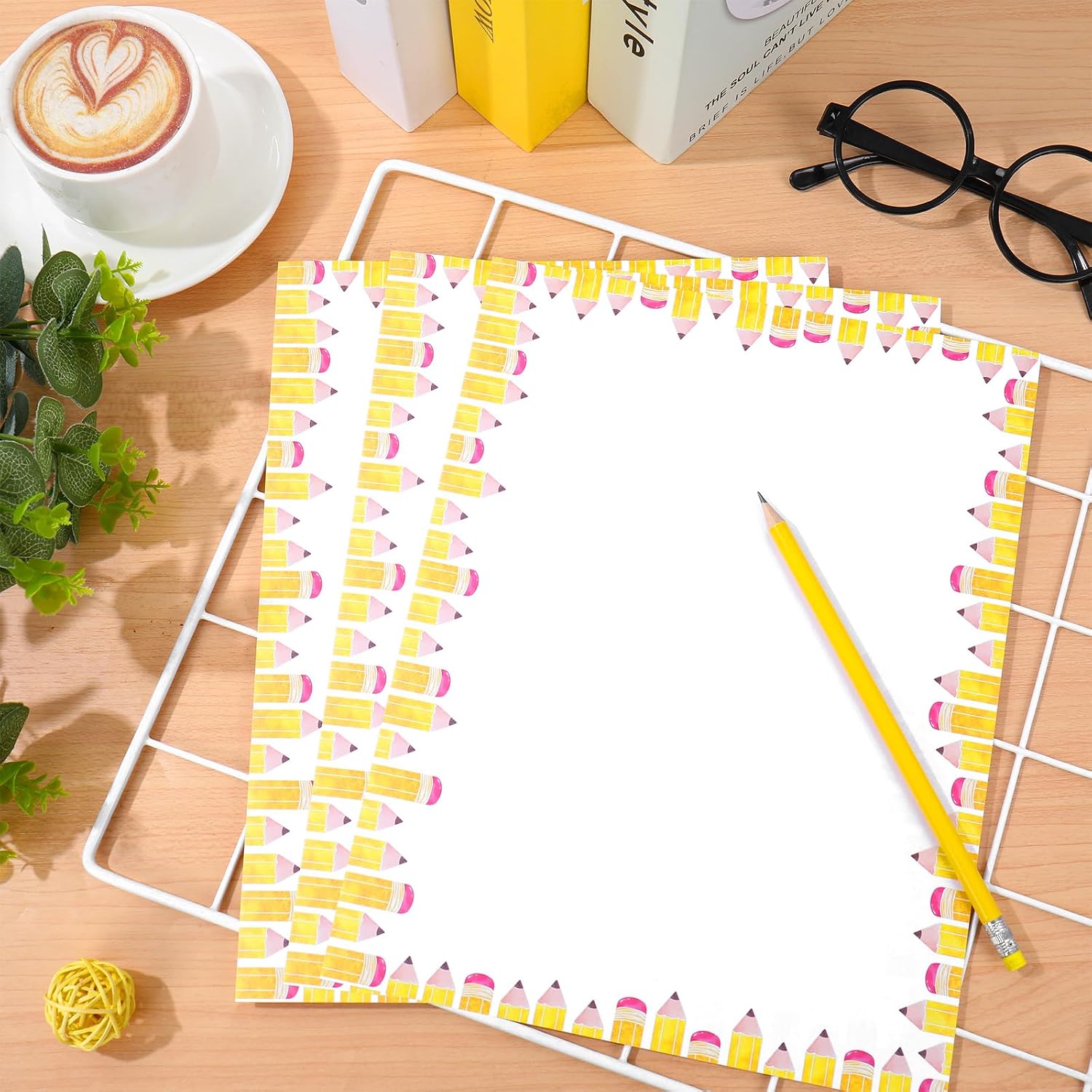 Pencil Border Writing Paper - Hình 2