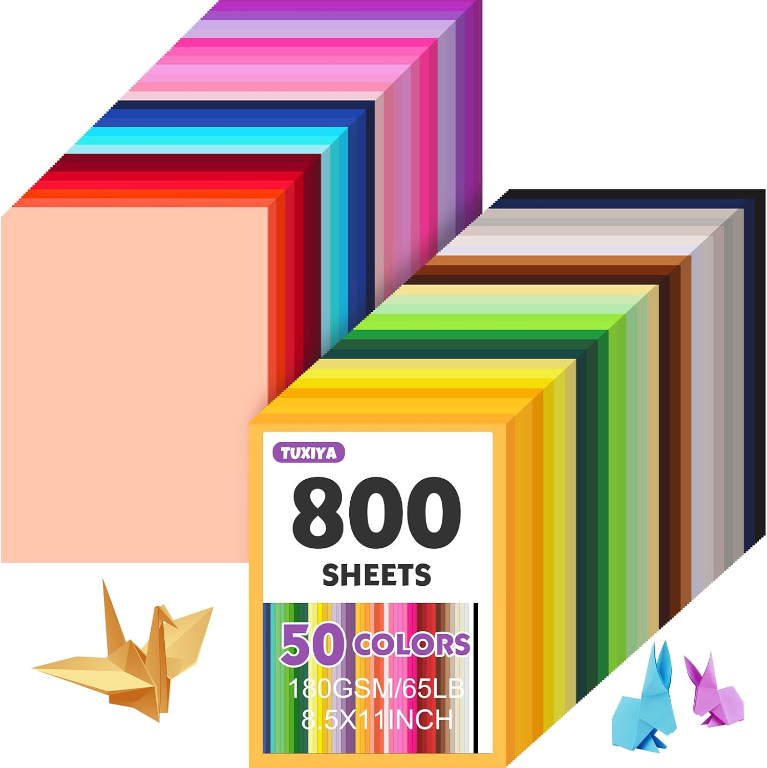 Assorted Color Cardstock - 800 Sheets Paper 8.5x11 Inch