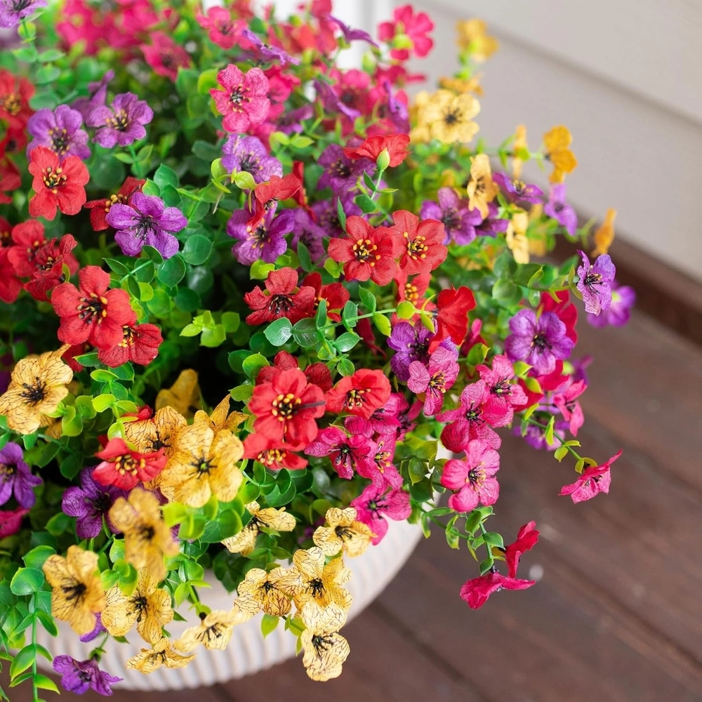 UV Resistant Faux Outdoor Flowers – 12 Bundles – Mixed Colors — image 4