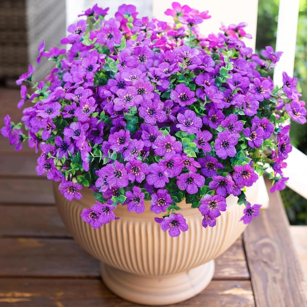 UV Resistant Faux Outdoor Flowers – 12 Bundles – Mixed Colors — image 11