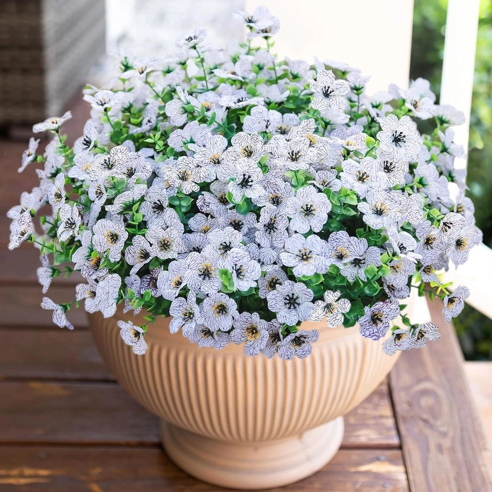 UV Resistant Faux Outdoor Flowers – 12 Bundles – Mixed Colors — image 14