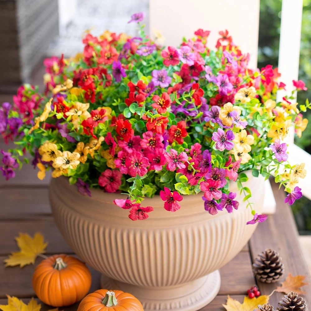 UV Resistant Faux Outdoor Flowers – 12 Bundles – Mixed Colors — image 7