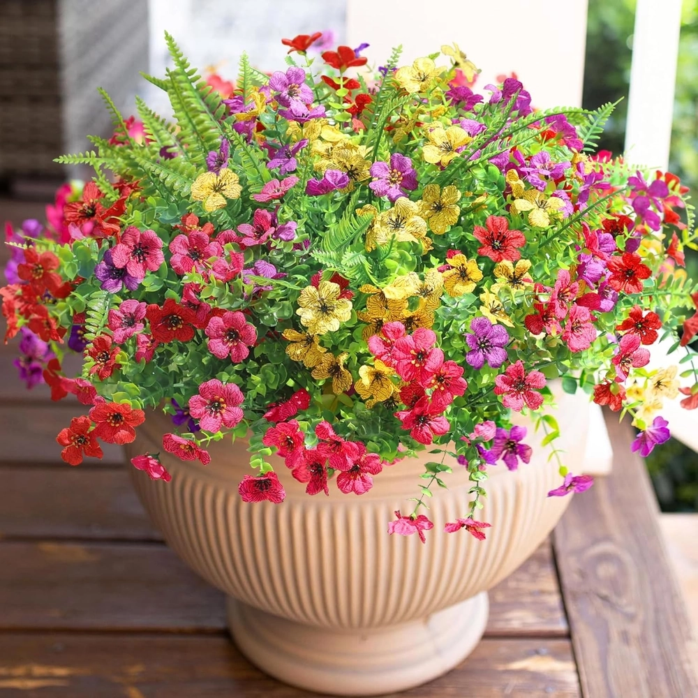 UV Resistant Faux Outdoor Flowers – 12 Bundles – Mixed Colors — image 21