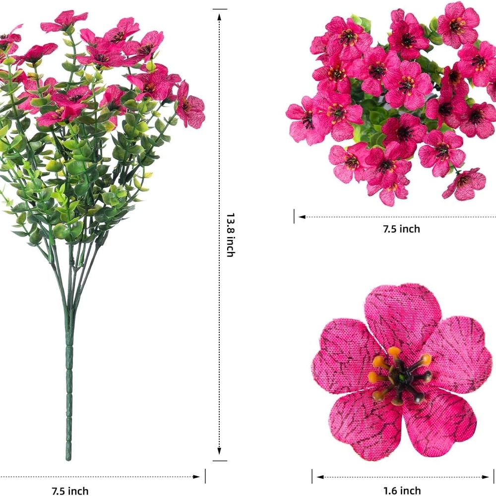 UV Resistant Faux Outdoor Flowers – 12 Bundles – Mixed Colors — image 2