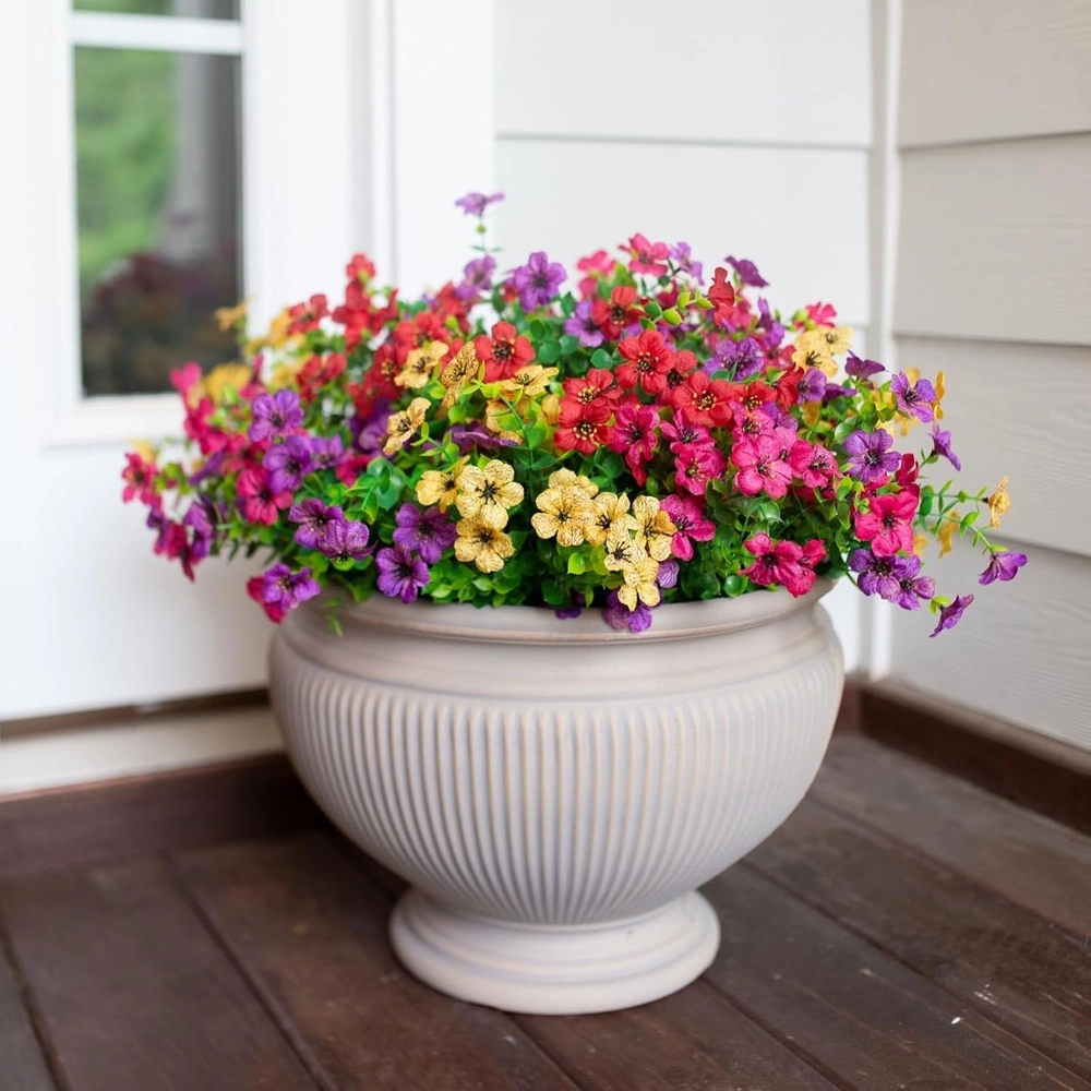 UV Resistant Faux Outdoor Flowers – 12 Bundles – Mixed Colors — image 5