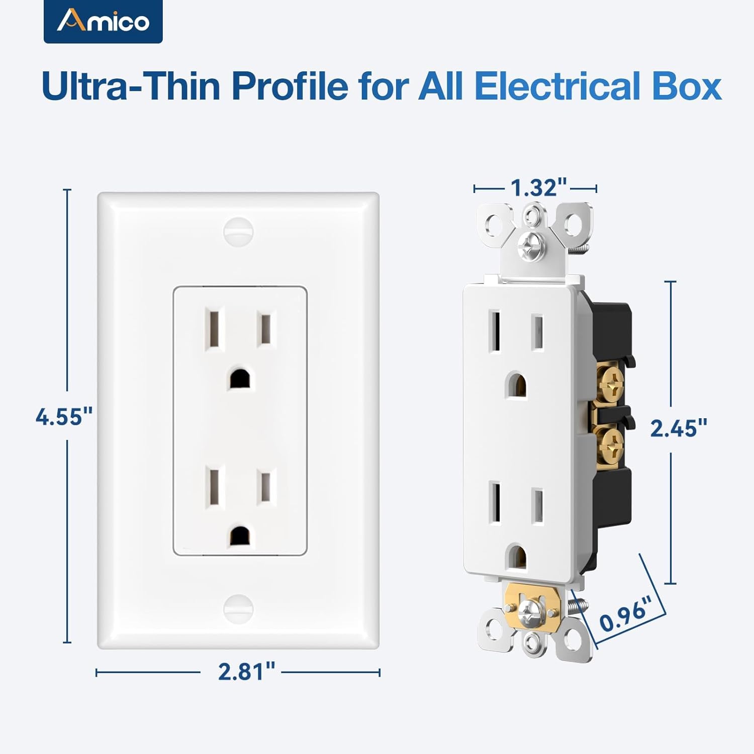 Amico 15A Tamper Resistant Duplex Outlet – photo 6