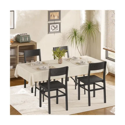 Industrial Black Wood Dining Chairs