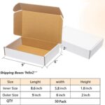 9x6x2 Inch White Corrugated Mailer Boxes – 50 Pack — image 3