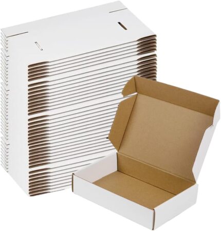 9x6x2 Inch White Corrugated Mailer Boxes – 50 Pack