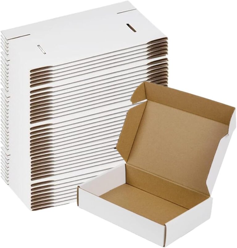 9x6x2 Inch White Corrugated Mailer Boxes – 50 Pack
