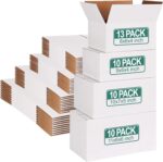 Assorted White Corrugated Shipping Boxes – 4 Sizes, 43 Pack