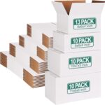 Assorted White Corrugated Shipping Boxes – 4 Sizes, 43 Pack