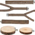 Natural Wood Bird Perch Set
