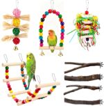 Natural Apple Wood Bird Perches & Platform Set for Small Birds — view 8