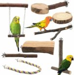 Natural Apple Wood Bird Perches & Platform Set for Small Birds — view 9