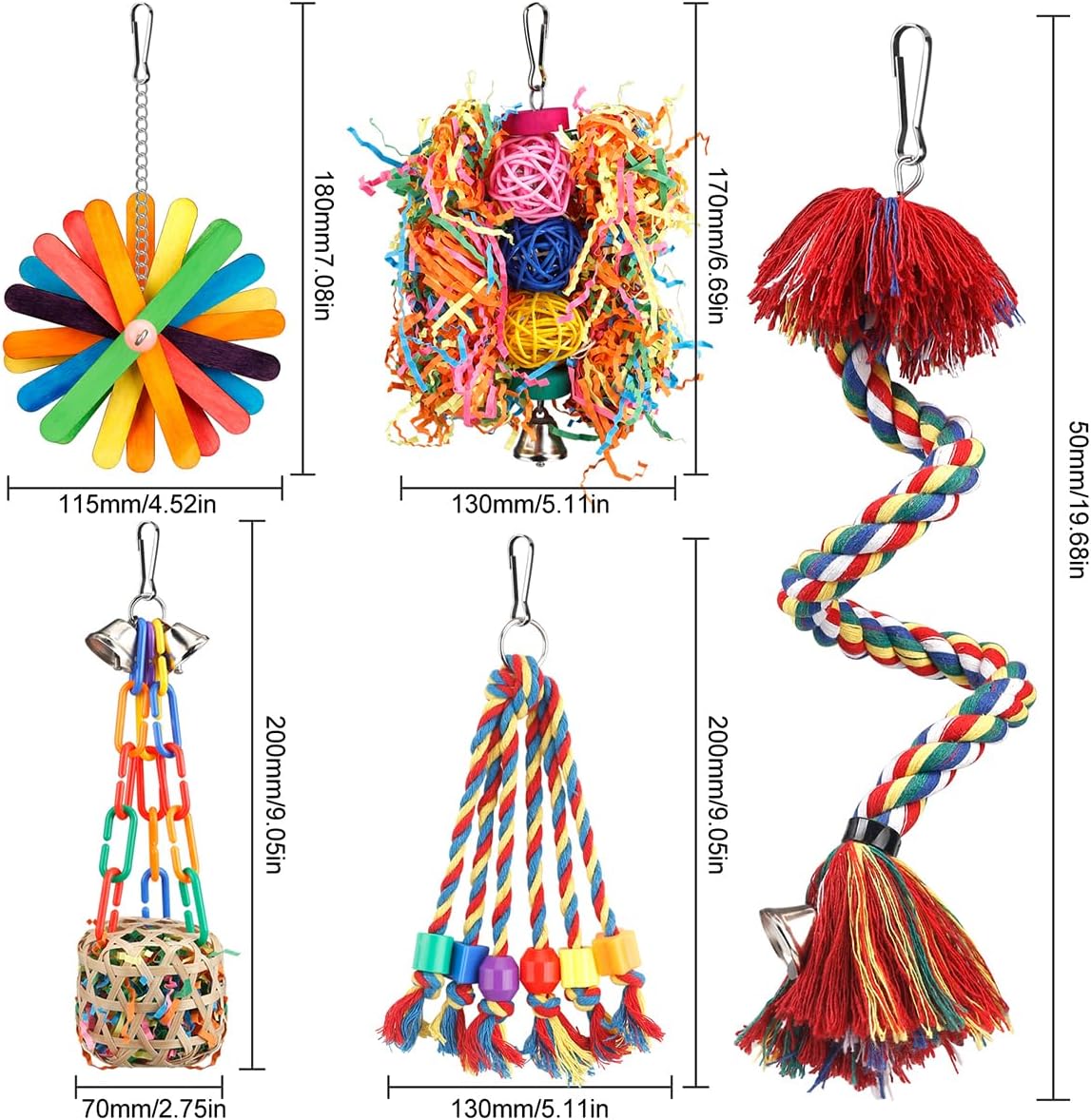 Interactive Parrot Foraging & Chew Toys – 6-Piece Vibrant Set — view 6