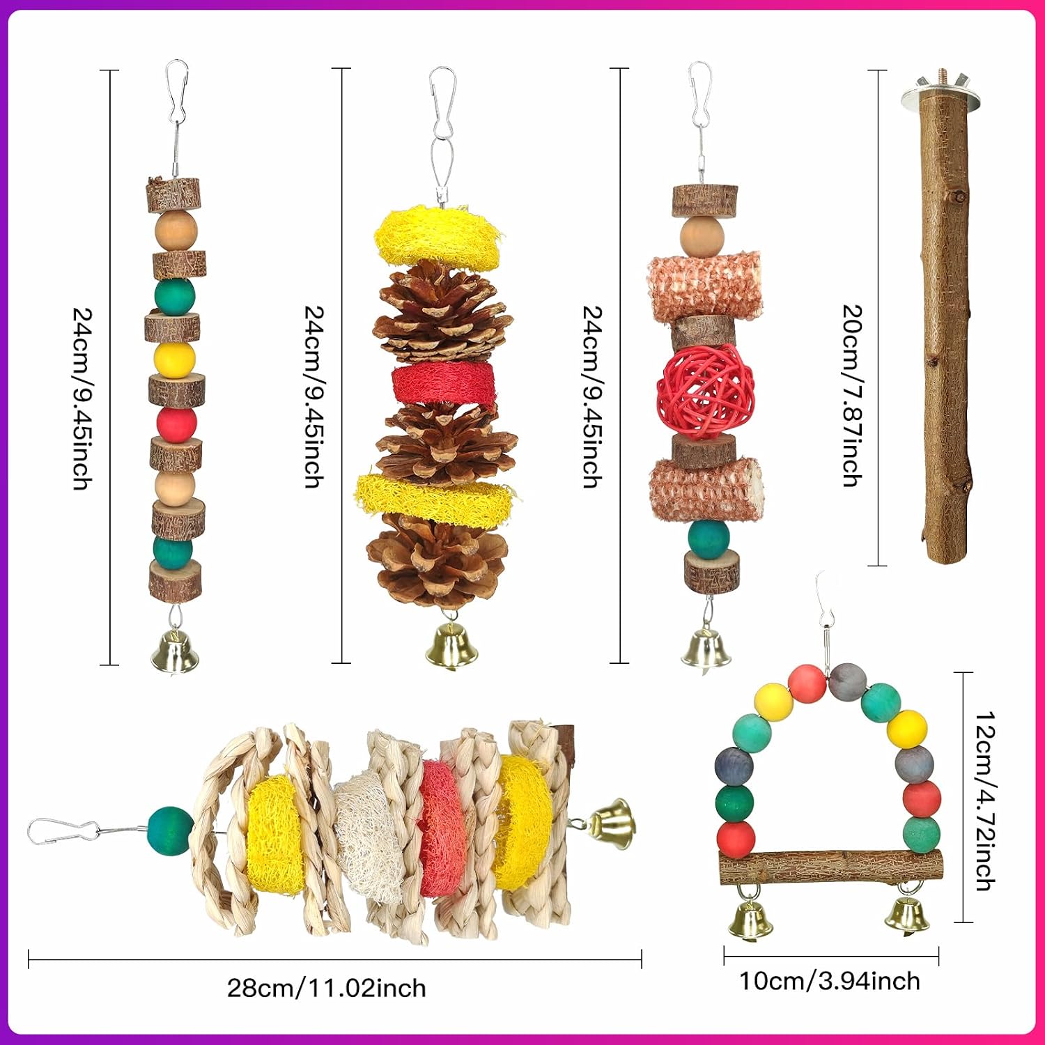 Vibrant Bird Chewing Set — view 2