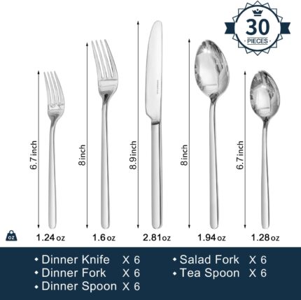 Classic Silver Stainless Steel Cutlery – photo 2