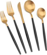 Gold & Black Stainless Steel Flatware