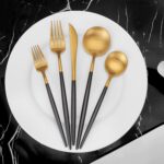 Gold & Black Stainless Steel Flatware – photo 2