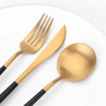 Gold & Black Stainless Steel Flatware – photo 4