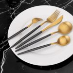 Gold & Black Stainless Steel Flatware – photo 6