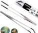 Stainless Steel Reptile Feeding Tongs — 2-Piece, 10.6 inch, Straight & Curved