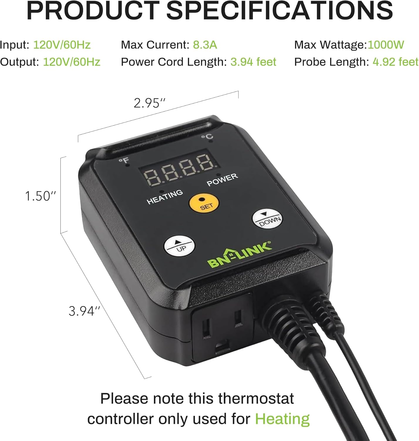 Digital Reptile Terrarium Thermostat — 1000W Controller — image 2