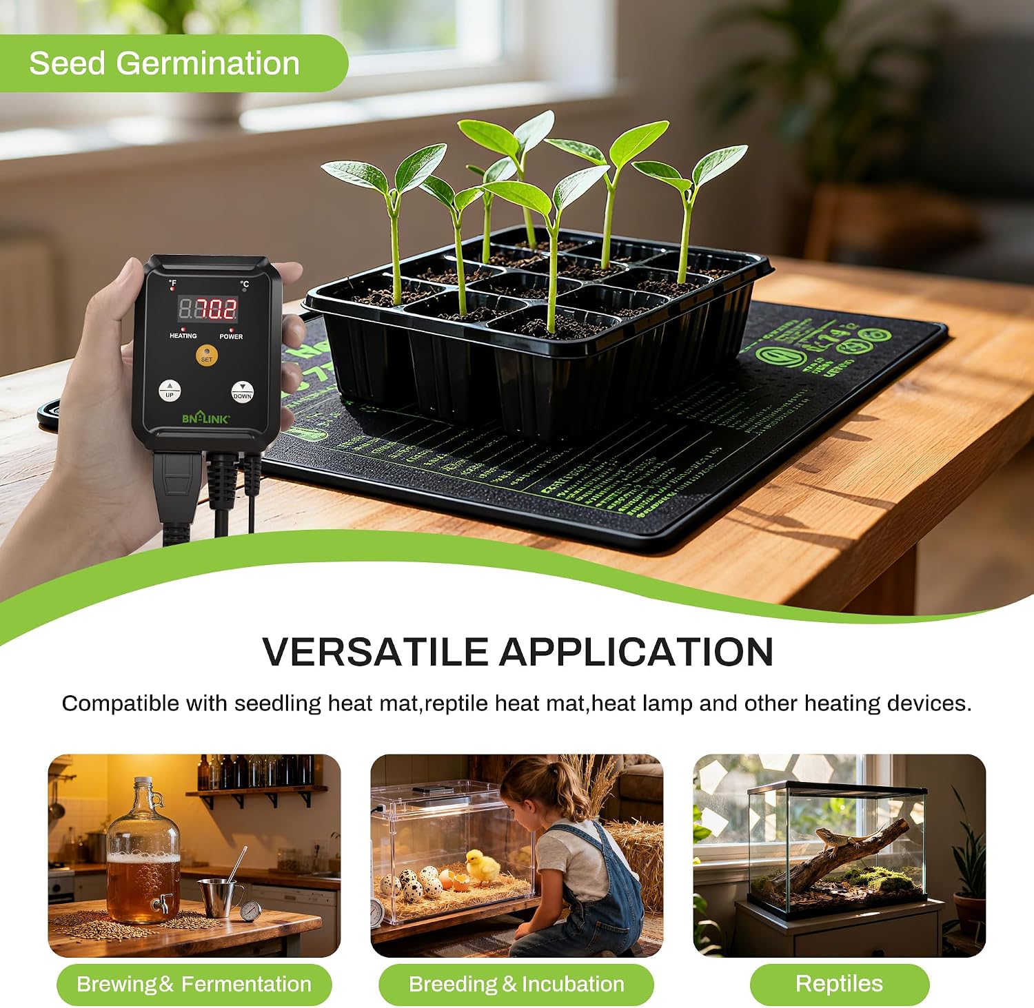Digital Reptile Terrarium Thermostat — 1000W Controller — image 6