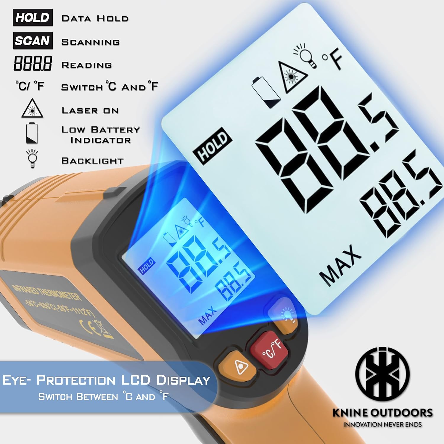 Non-Contact Infrared Thermometer — Laser Temp Gun for Terrariums — image 2