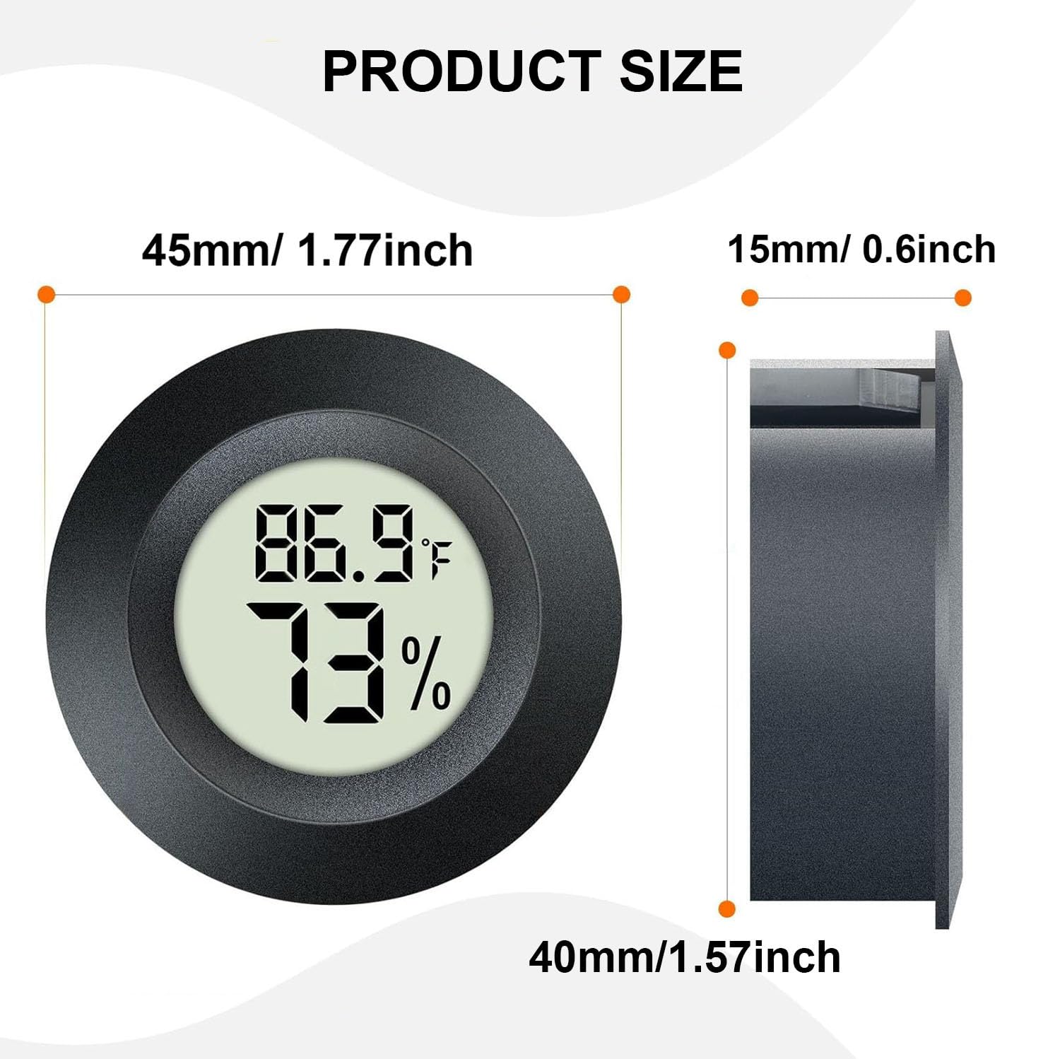 Digital Reptile Thermometer Hygrometer — Mini, 2-Pack for Terrariums — image 2