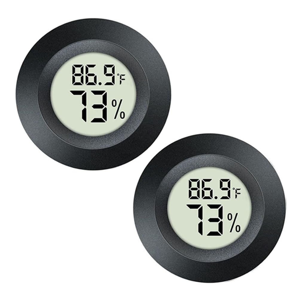 Digital Reptile Thermometer Hygrometer — Mini, 2-Pack for Terrariums
