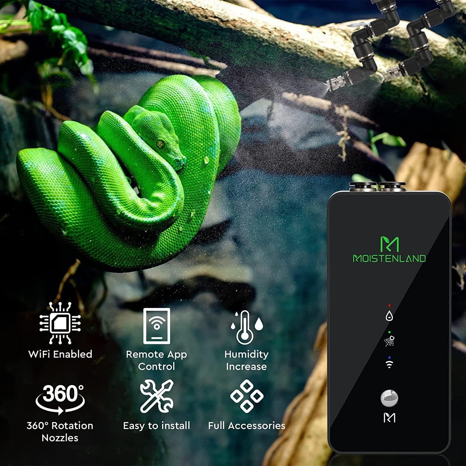 Smart Reptile Misting System — Wi-Fi Enabled, 2 Adjustable Nozzles — image 2