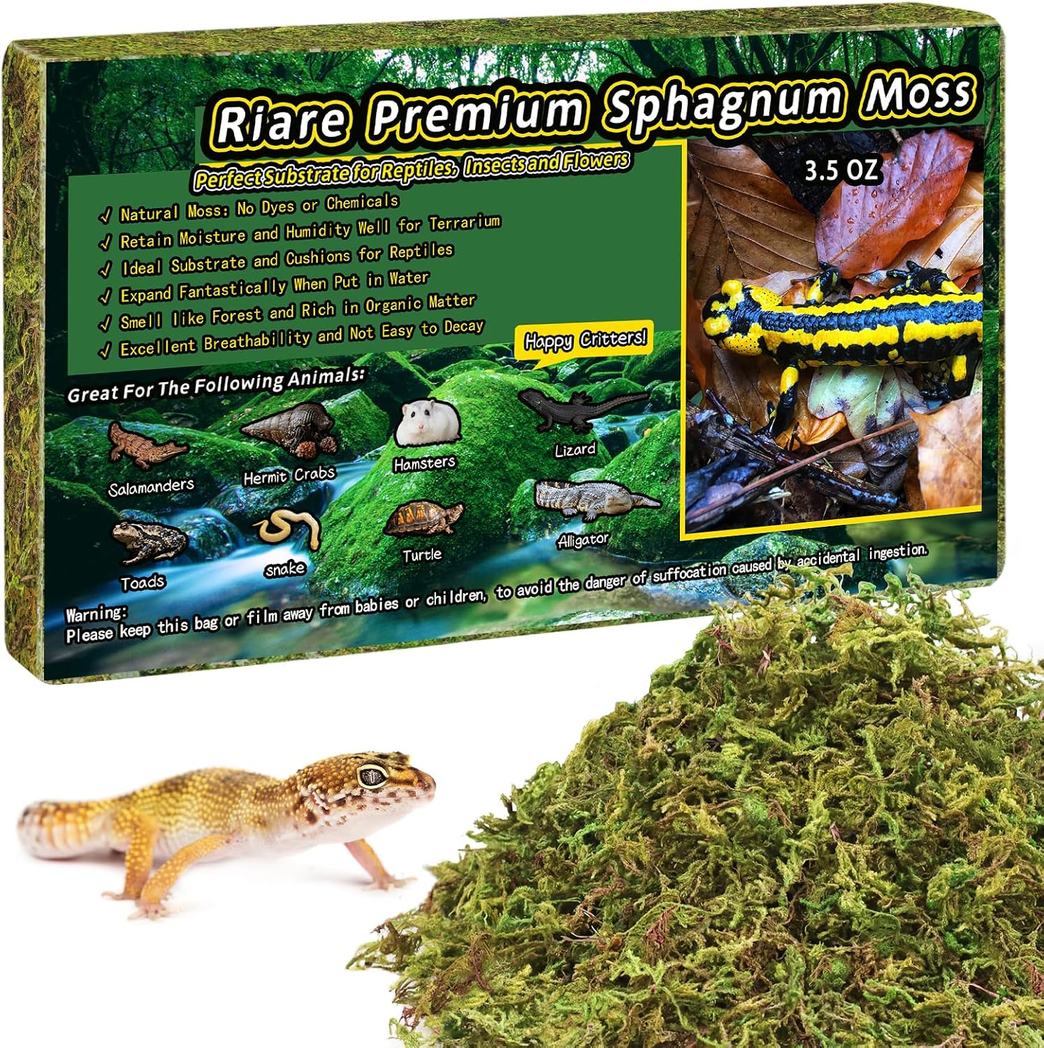Natural Sphagnum Moss — 35oz Long-Fibered Terrarium Substrate