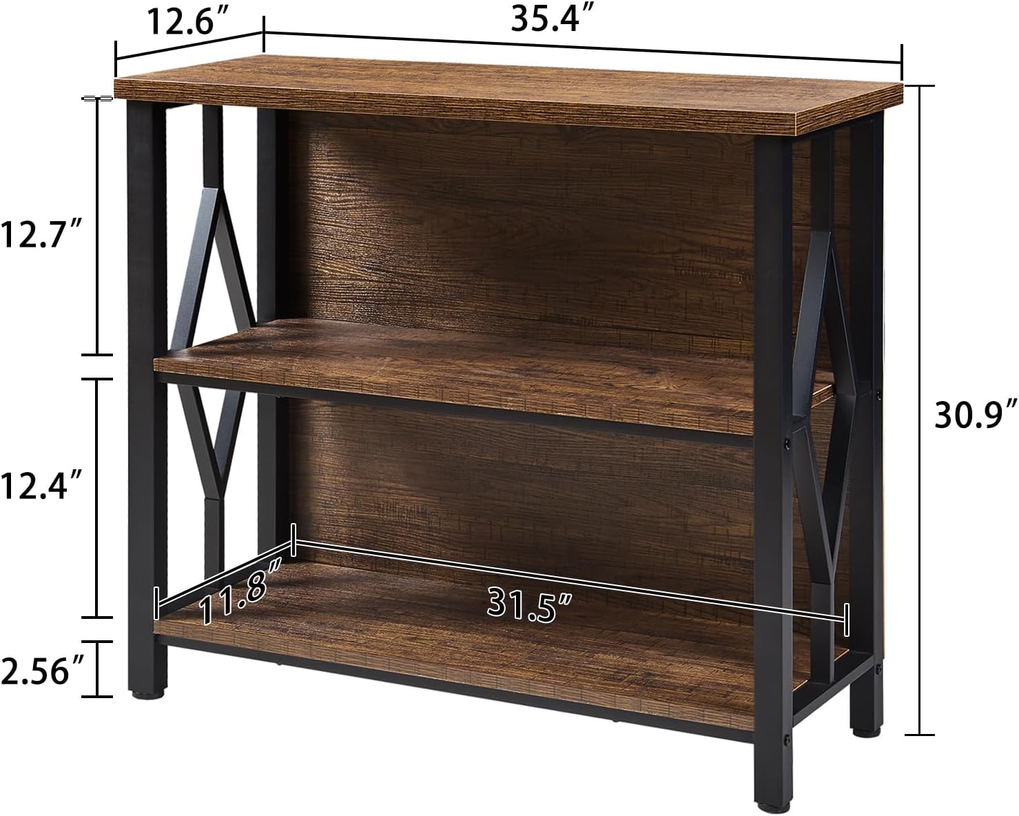Compact 3-Tier Console Table with X-Design – Entryway & Living Room — image 2