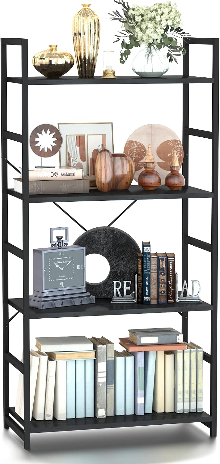 5-Tier Industrial Bookcase – Tall Metal Frame & Wood Shelves — image 15