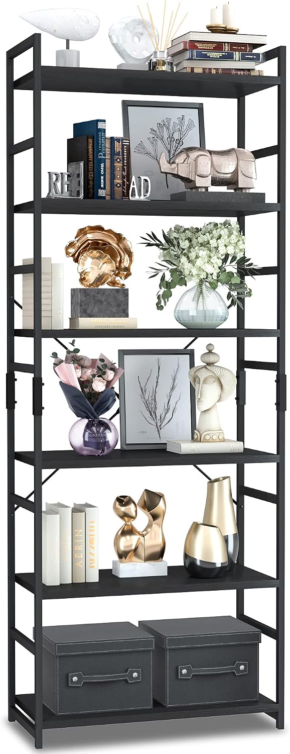 5-Tier Industrial Bookcase – Tall Metal Frame & Wood Shelves — image 9
